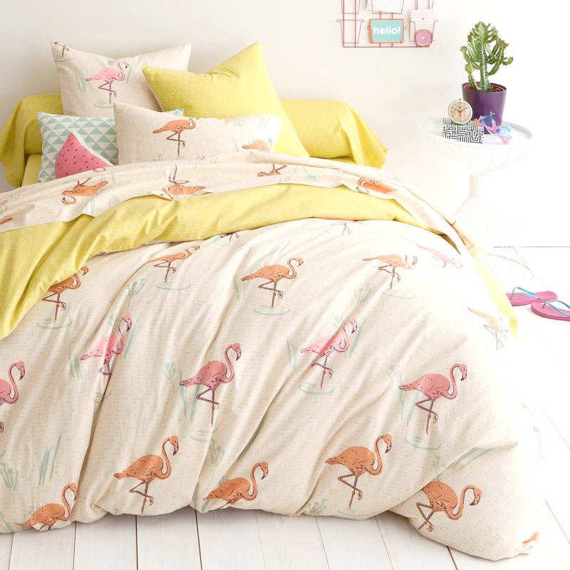 housse de couette flamant rose