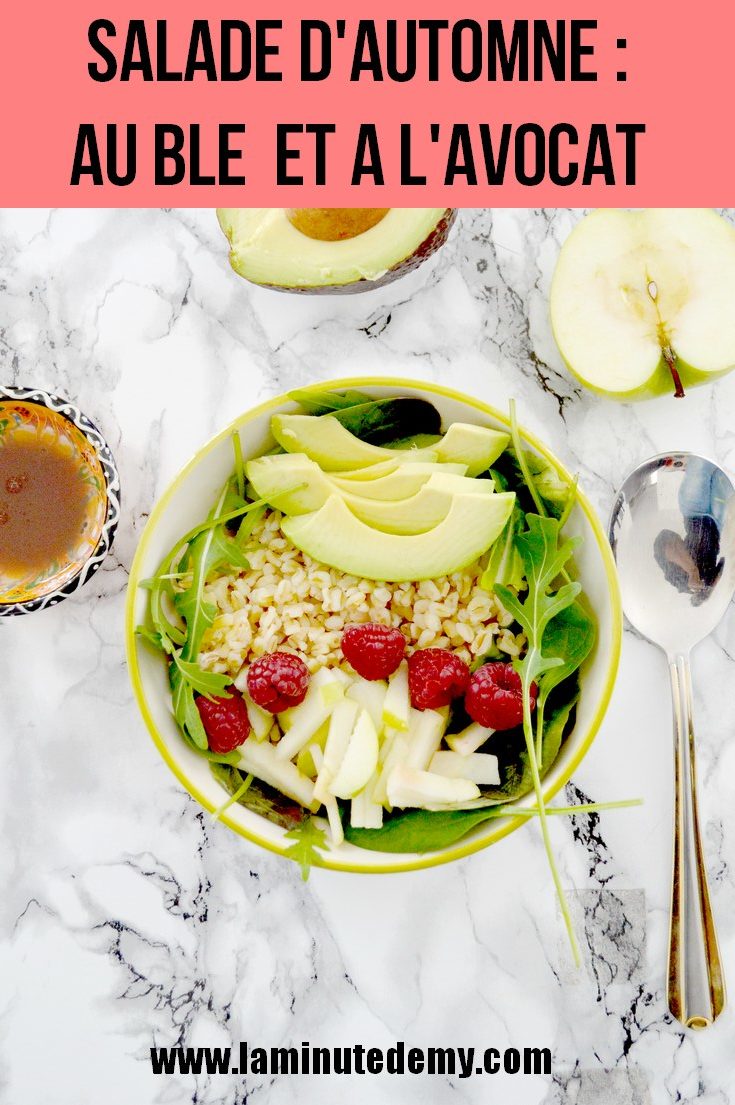 Salade d'automne au blé et à l'avocat